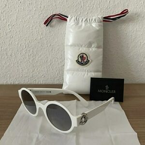 Moncler White Round Sunglasses